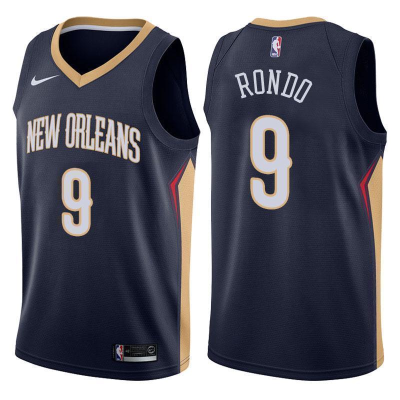 New Orleans Pelicans #9 Rajon Rondo Icon Navy Swingman Jersey