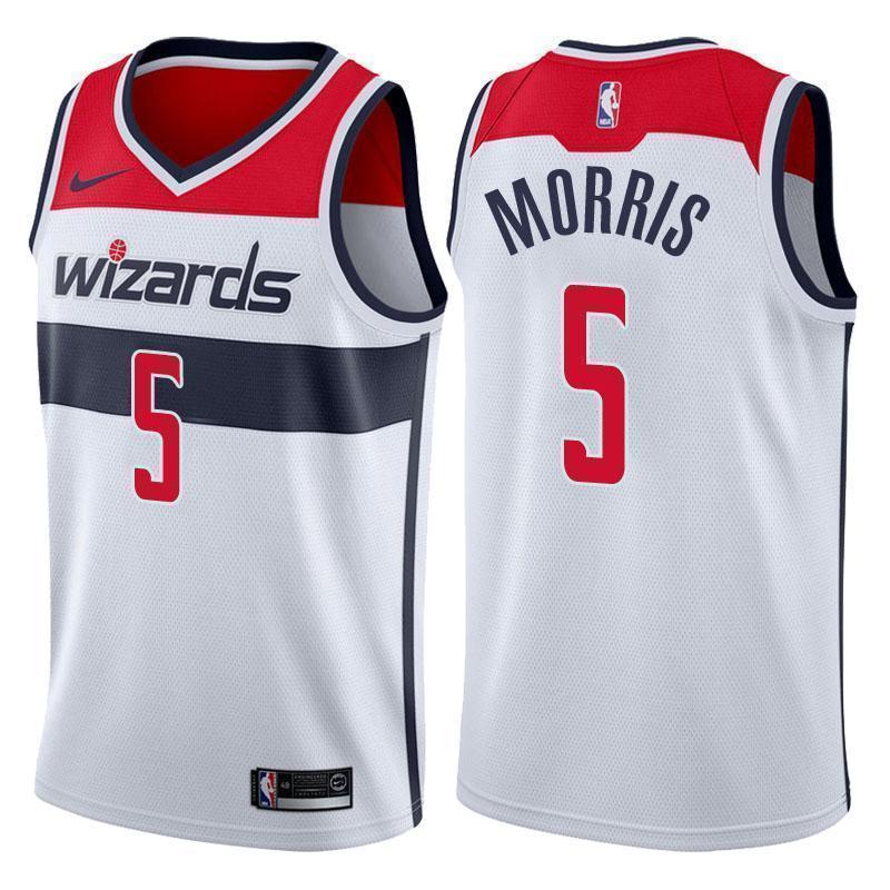 Washington Wizards #5 Markieff Morris Association White Swingman Jersey
