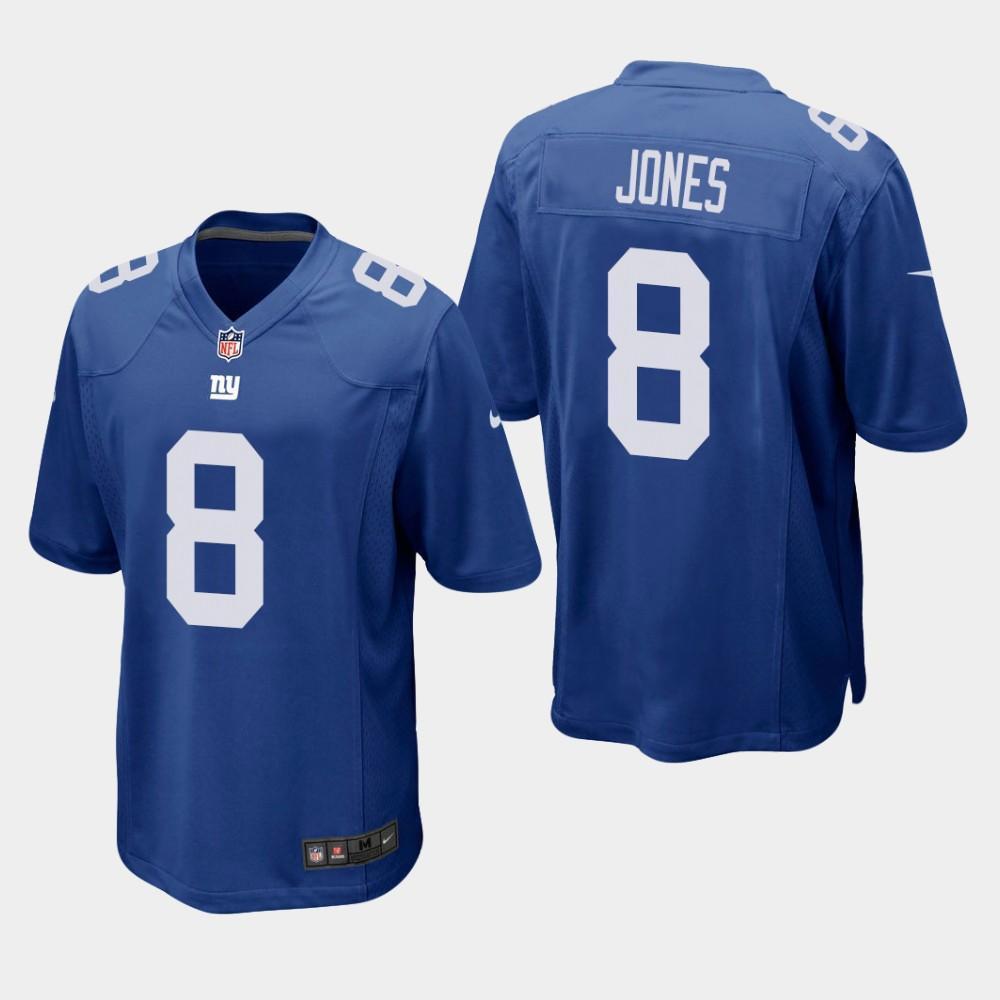 New York Giants #8 Daniel Jones 2019 Draft Game Jersey - Blue
