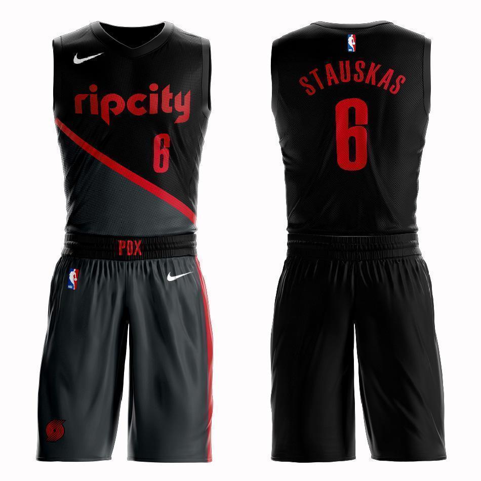 Portland Trail Blazers #6 Nik Stauskas City 2019 Jersey and Pant Set