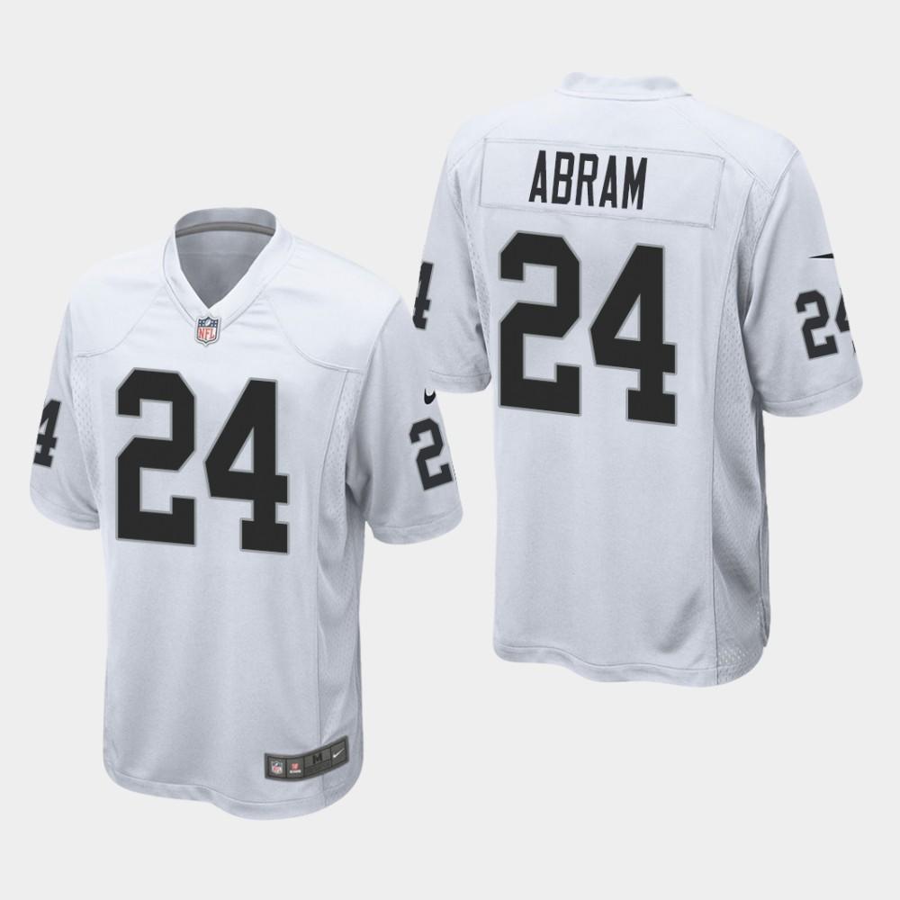 Oakland Raiders #24 Johnathan Abram 2019 Draft Game Jersey - White