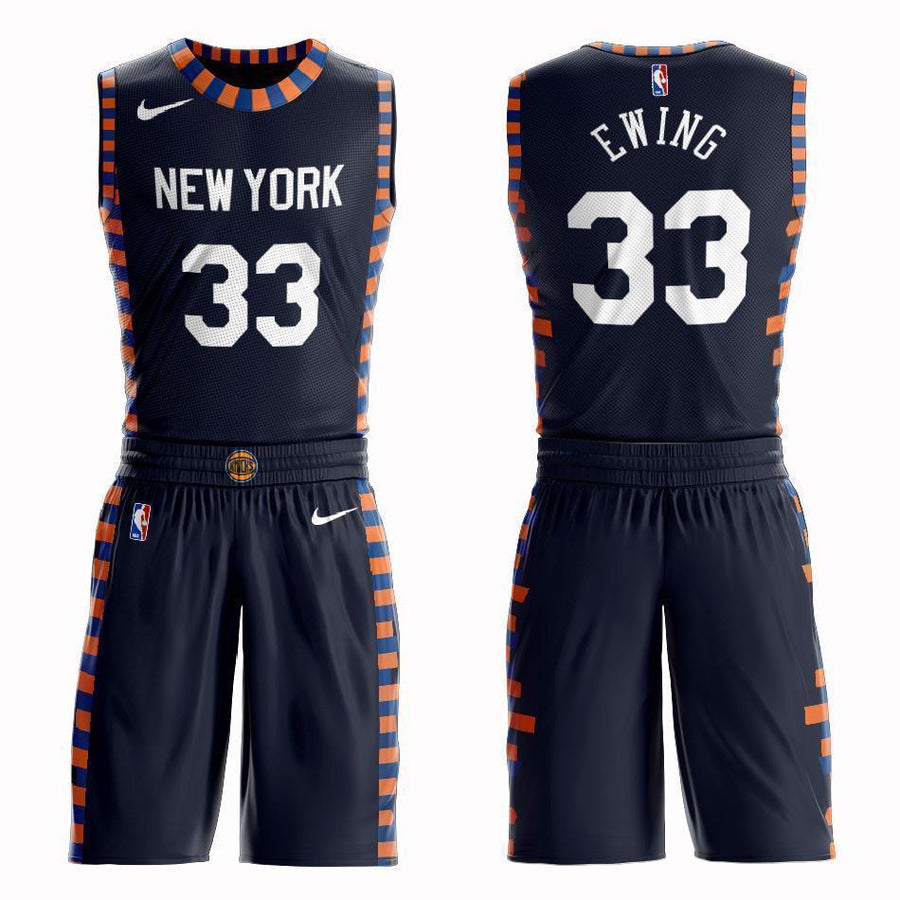 New York Knicks #33 Patrick Ewing City 2019 Jersey and Pant Set