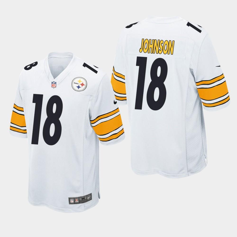 Pittsburgh Steelers #18 Diontae Johnson 2019 Draft Game Jersey - White