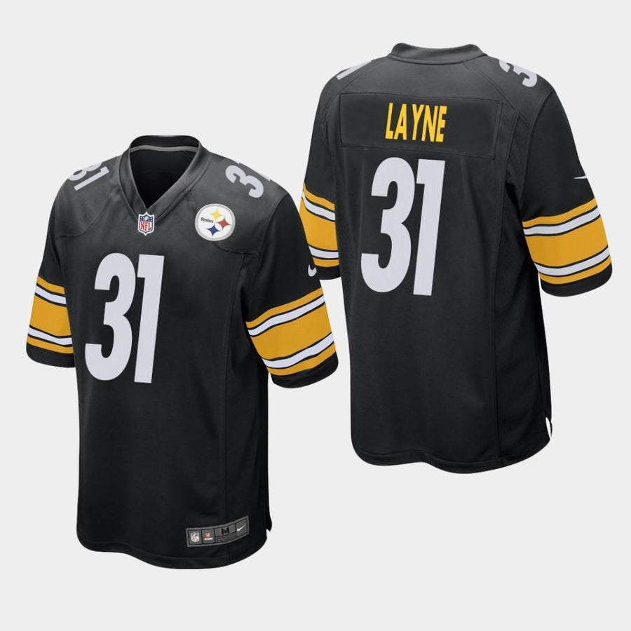 Pittsburgh Steelers #31 Justin Layne 2019 Draft Game Jersey - Black