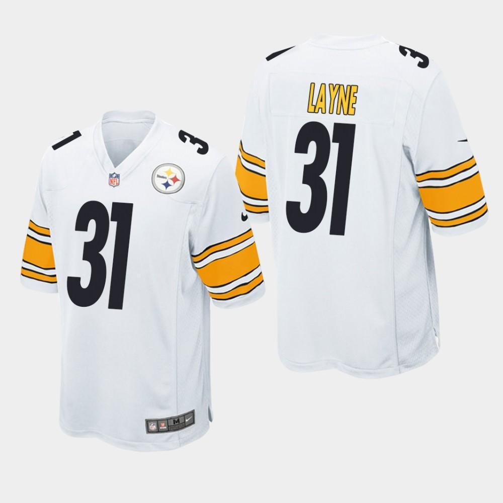Pittsburgh Steelers #31 Justin Layne 2019 Draft Game Jersey - White