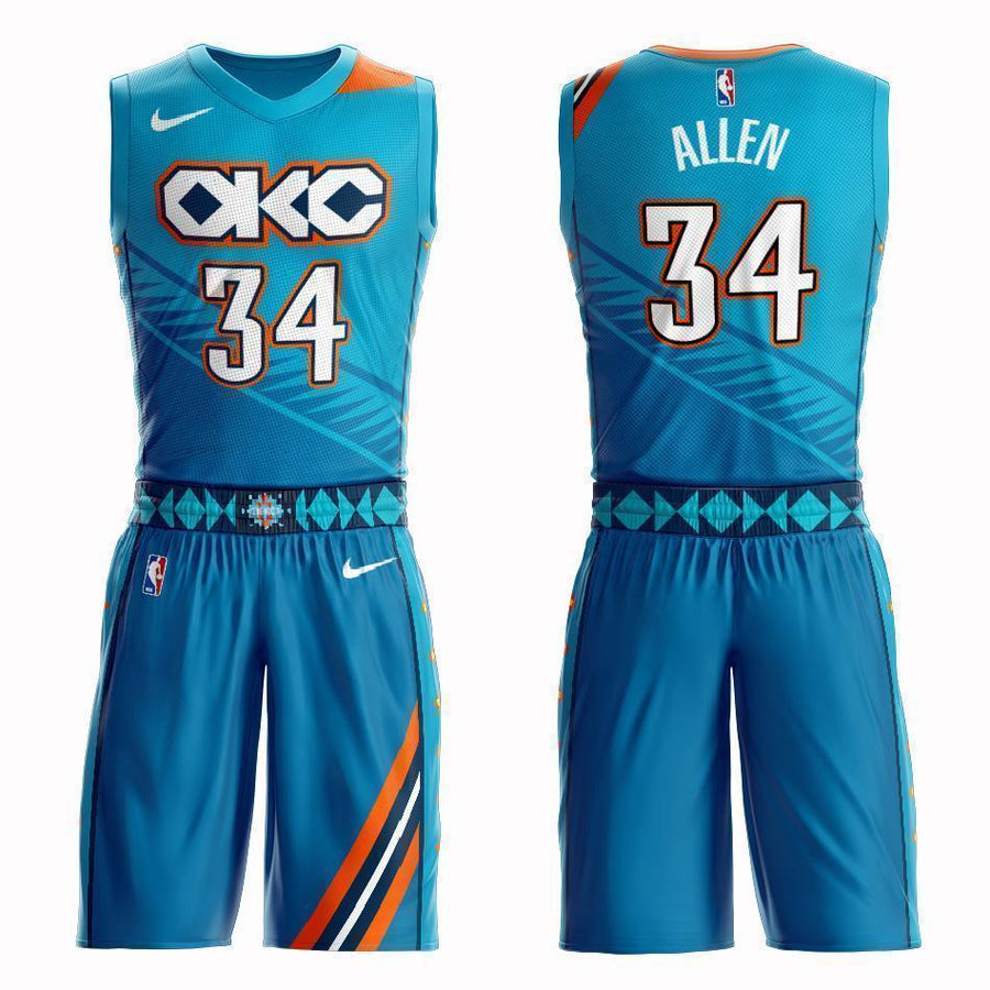 Oklahoma City Thunder #34 Ray Allen City 2019 Jersey and Pant Set