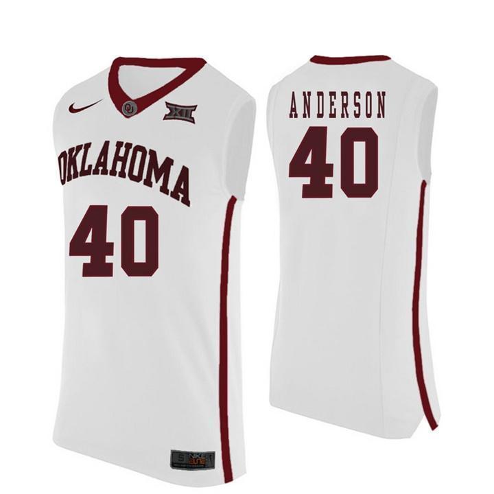 Richard Anderson Oklahoma Sooners Basketball Jersey - White