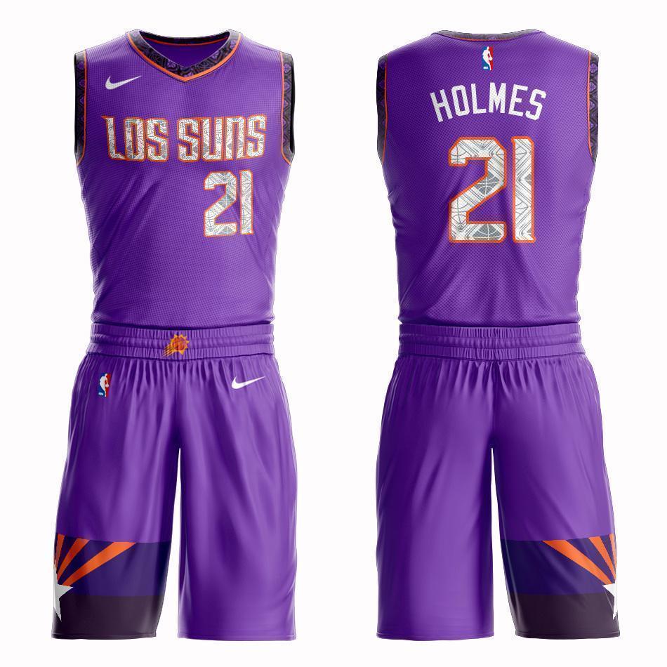 Phoenix Suns #21 Richaun Holmes City 2019 Jersey and Pant Set