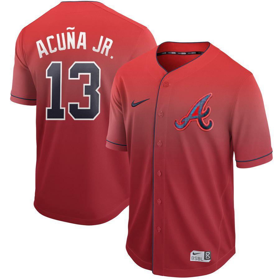 Ronald Acuna Jr Atlanta Braves 2019 New Arrivals Baseball Player Fade Jersey