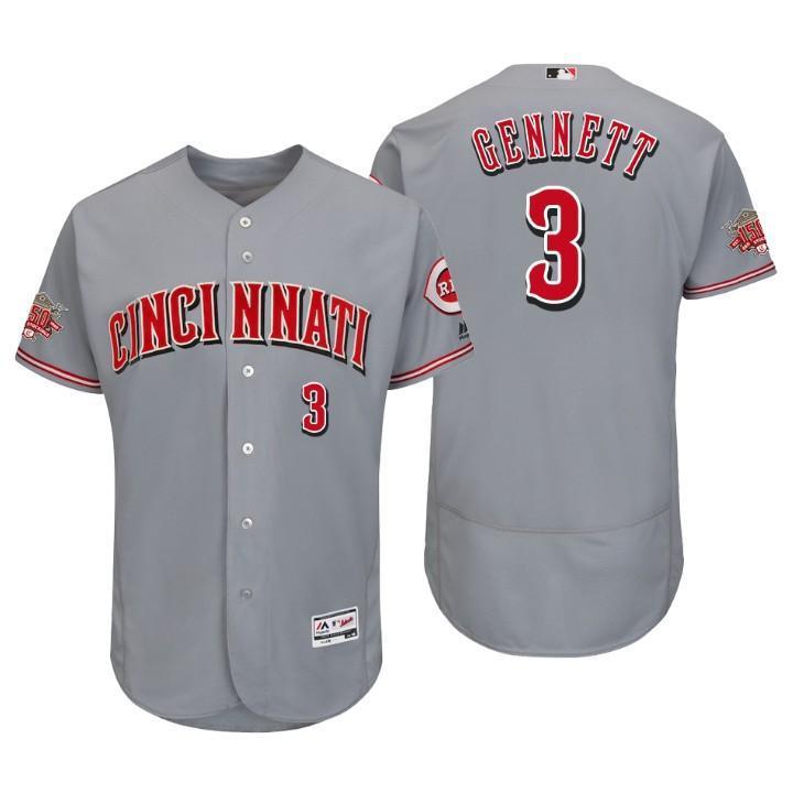 Scooter Gennett Cincinnati Reds 150th Anniversary Baseball Jersey - Grey