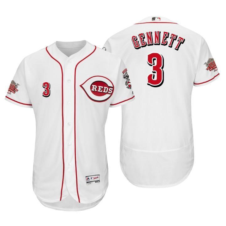 Scooter Gennett Cincinnati Reds 150th Anniversary Baseball Jersey - White