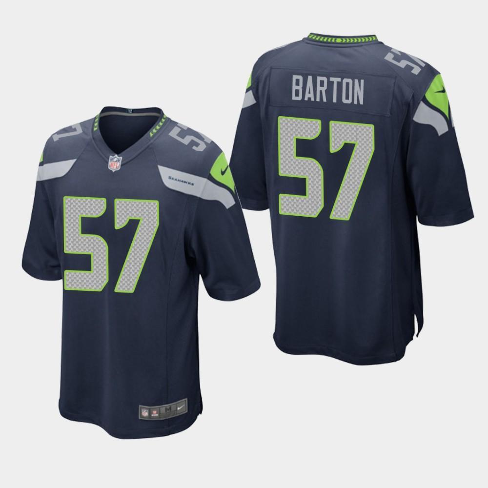 Seattle Seahawks #57 Cody Barton 2019 Draft Game Jersey - Navy