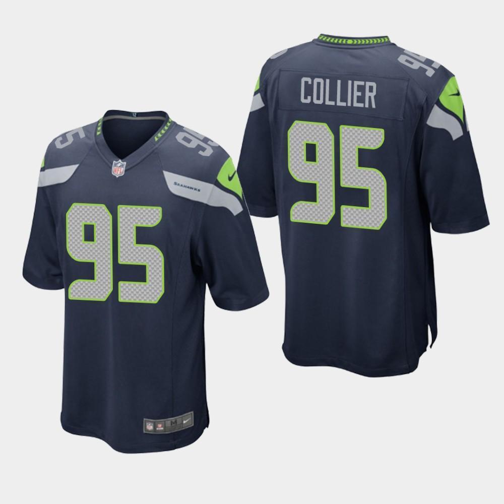 Seattle Seahawks #95 L.J. Collier 2019 Draft Game Jersey - Navy