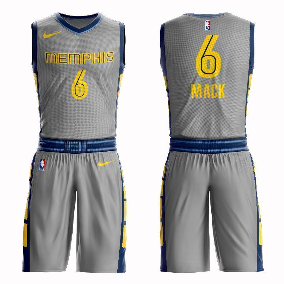 Memphis Grizzlies #6 Shelvin Mack City 2019 Jersey and Pant Set