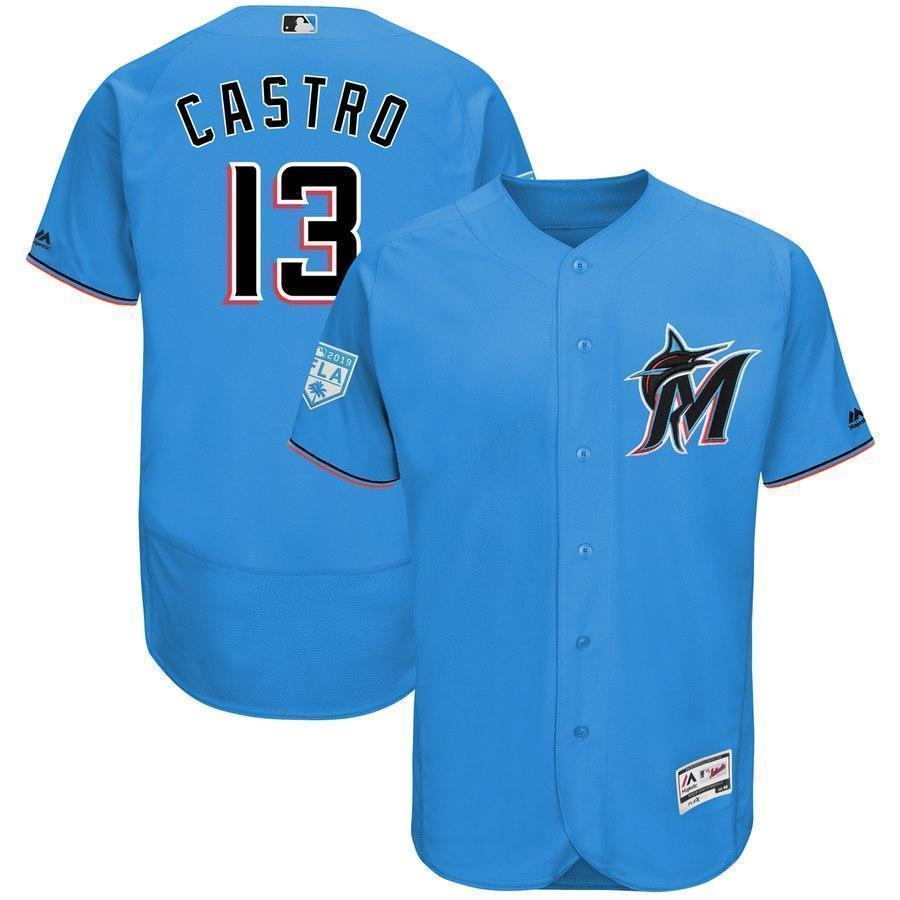 Starlin Castro Miami Marlins 2019 Spring Training Baseball Player Jersey
