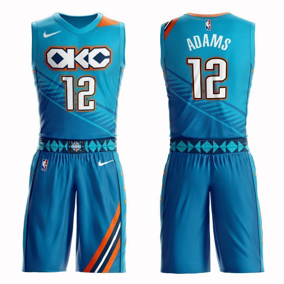 Oklahoma City Thunder #12 Steven Adams City 2019 Jersey and Pant Set