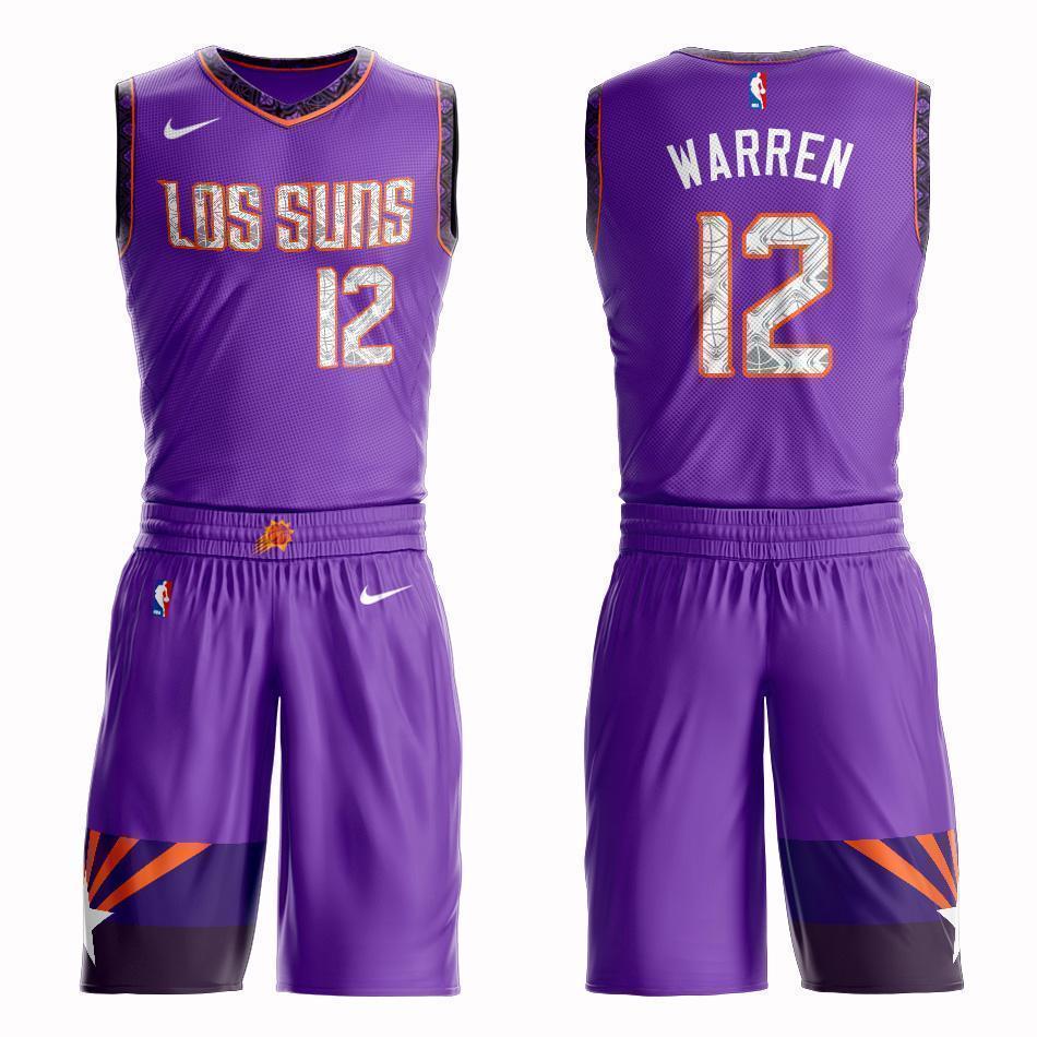 Phoenix Suns #12 T.J. Warren City 2019 Jersey and Pant Set