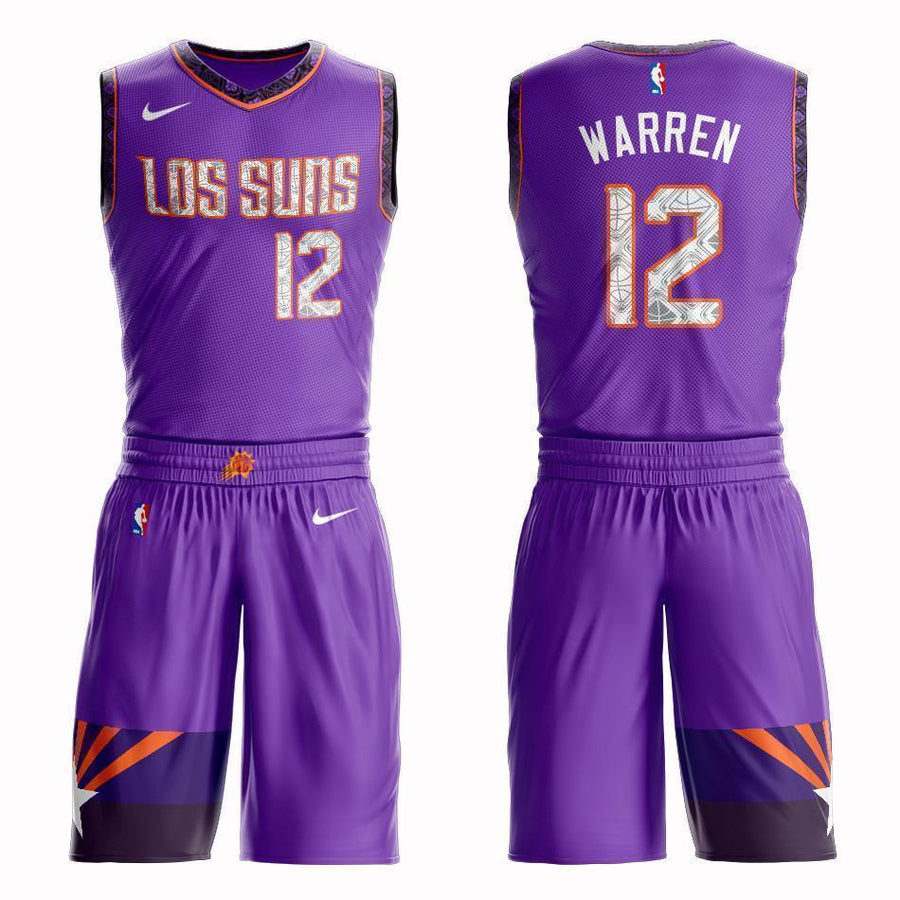 Phoenix Suns #12 T.J. Warren City 2019 Jersey and Pant Set