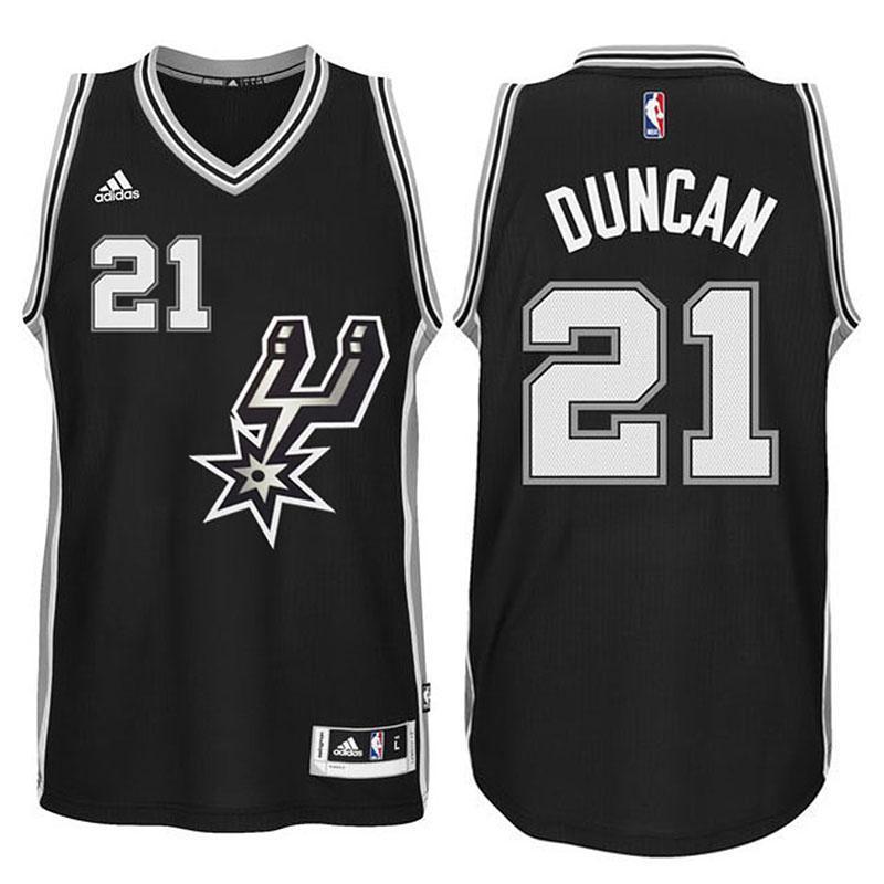 Tim Duncan San Antonio Spurs #21 Black Signature Spur New Swingman Road Jersey