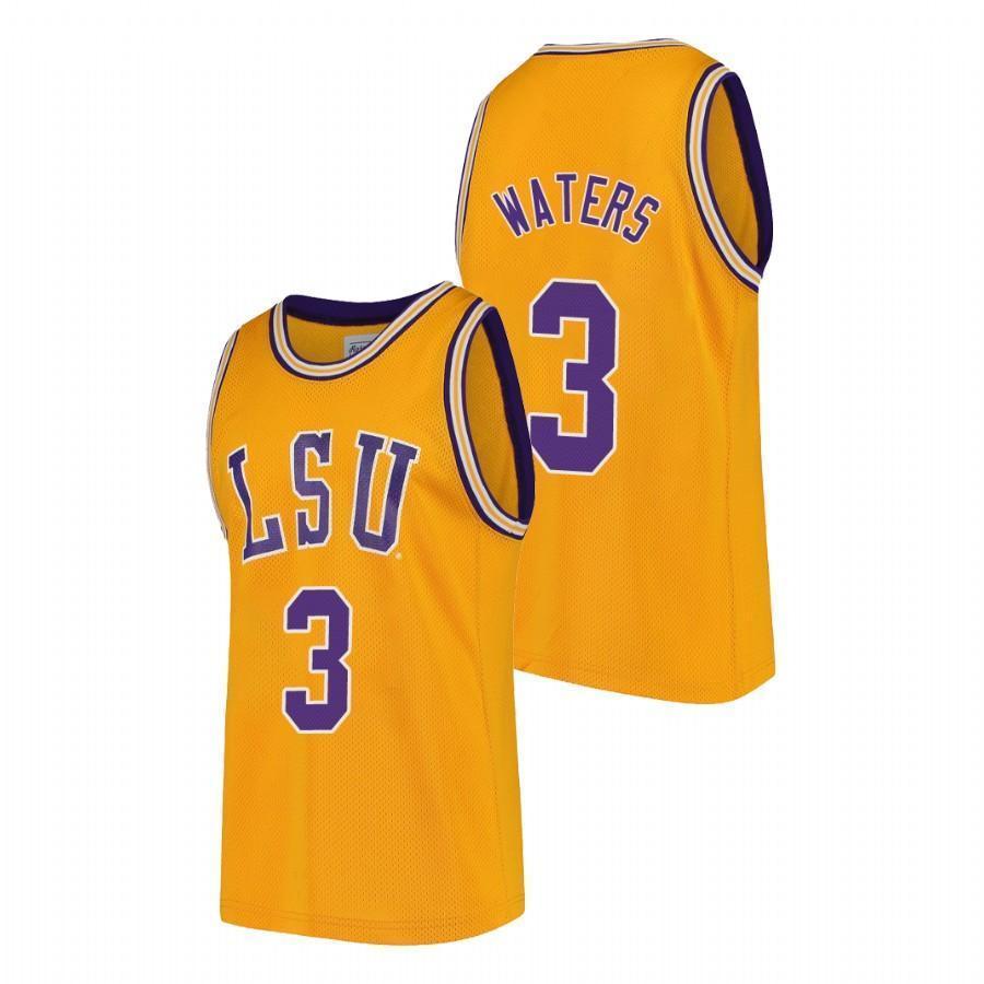 Tremont Waters LSU Tigers Basketball Jersey - Gold