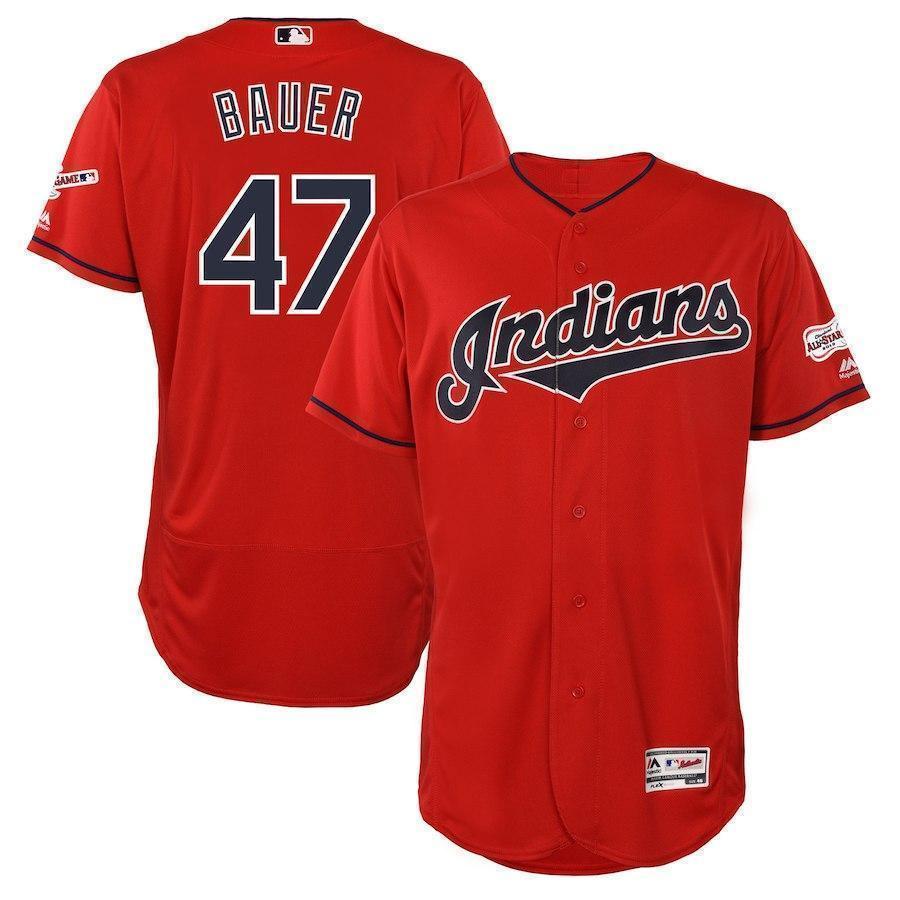 Trevor Bauer Cleveland Indians 2019 All Star Game Patch Baseball Jersey