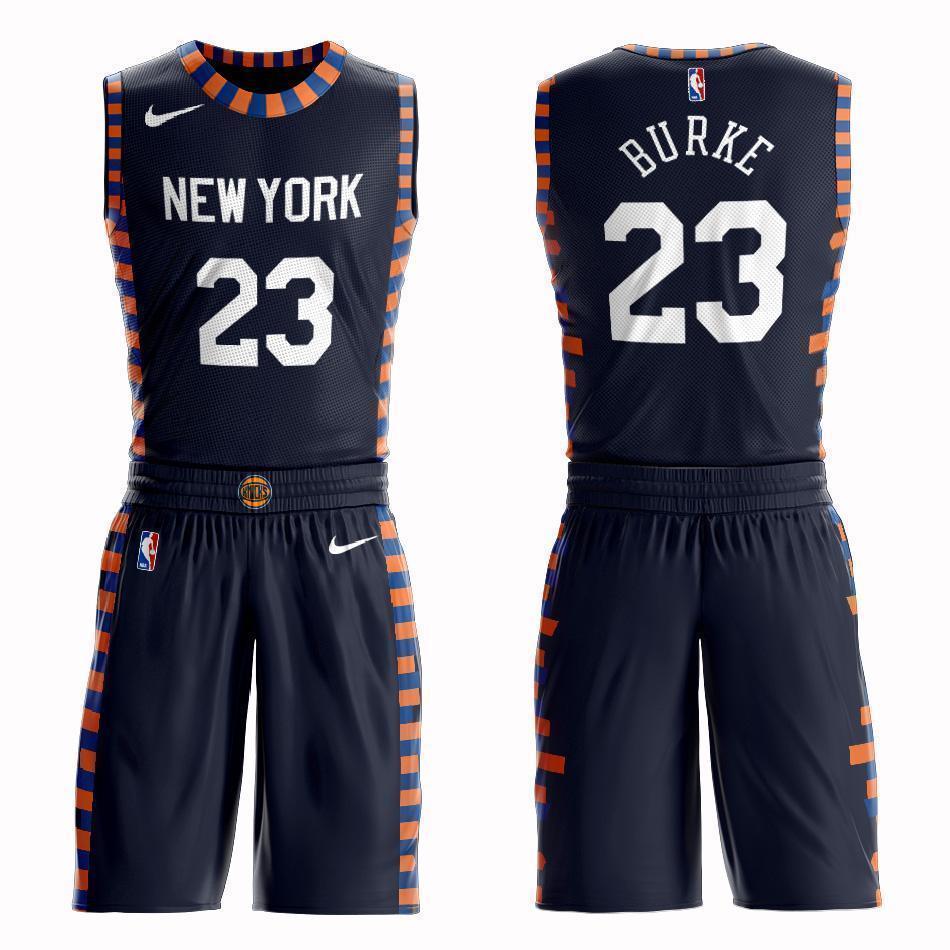 New York Knicks #23 Trey Burke City 2019 Jersey and Pant Set