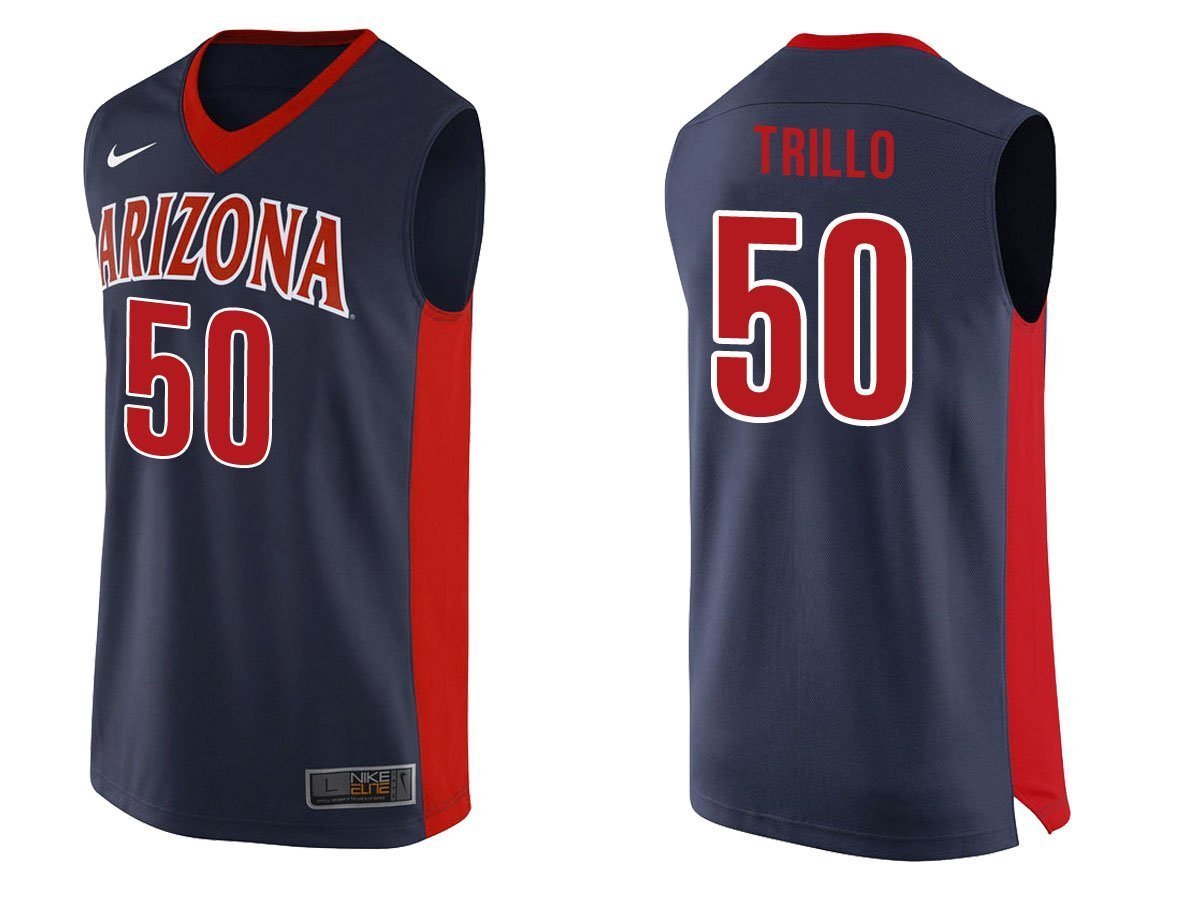 Tyler Trillo Arizona Wildcats Basketball Jersey - Dark Blue