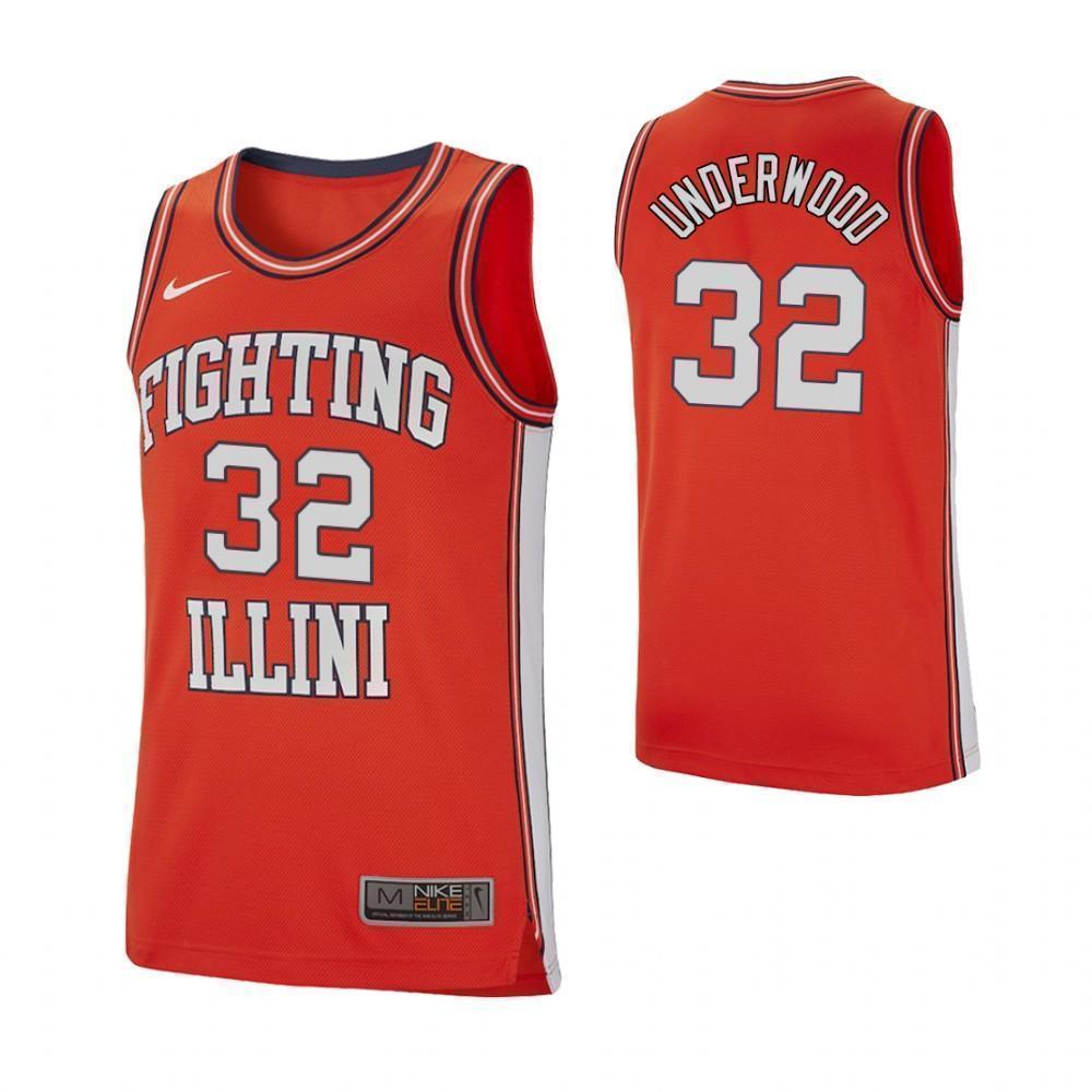 Tyler Underwood Illinois Fighting Illini Basketball Jersey - Red