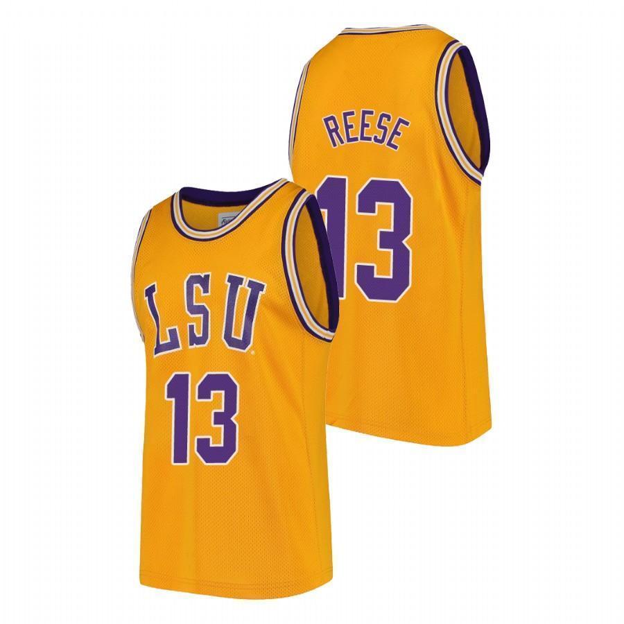 Will Reese LSU Tigers Basketball Jersey - Gold
