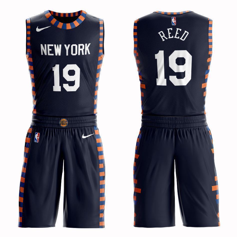 New York Knicks #19 Willis Reed City 2019 Jersey and Pant Set