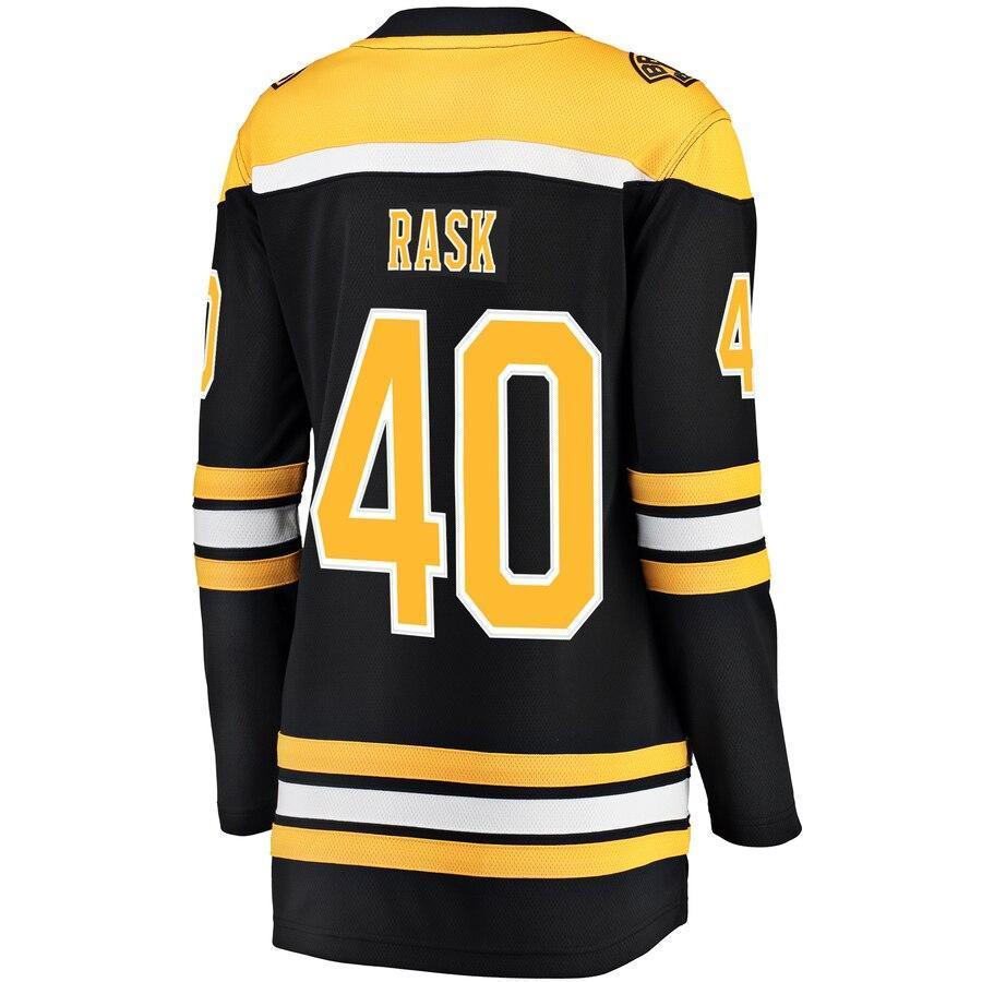 Women s Boston Bruins Tuukka Rask Fanatics Branded Black Home 2019 Stanley Cup Final Bound Breakaway Player Jersey Black Yellow