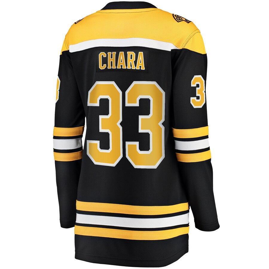 Women s Boston Bruins Zdeno Chara Black 2019 Stanley Cup Final Bound Home Breakaway Player Jersey Black Yellow