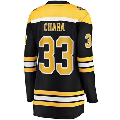 Women s Boston Bruins Zdeno Chara Black 2019 Stanley Cup Final Bound Home Breakaway Player Jersey Black Yellow