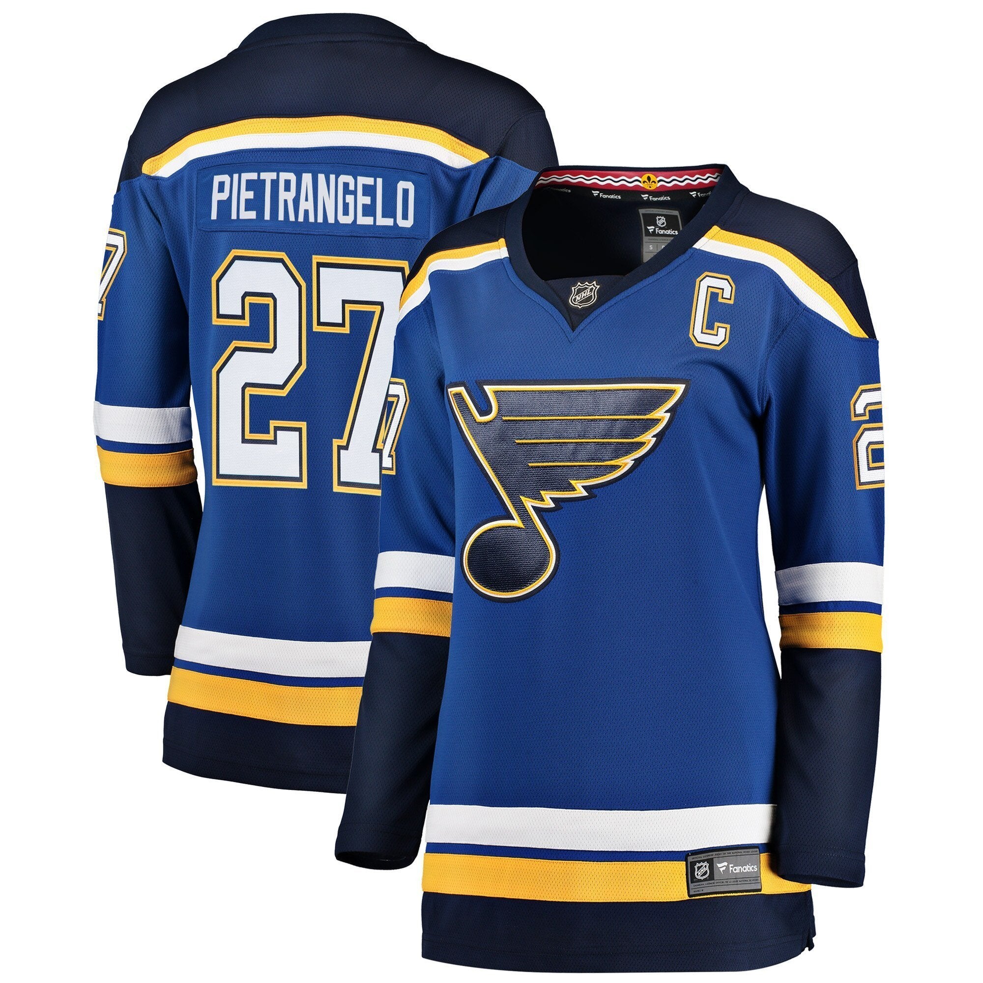 Women s St Louis Blues Alex Pietrangelo Fanatics Branded Blue Breakaway Player Jersey