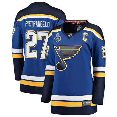 Women s St Louis Blues Alex Pietrangelo Fanatics Branded Blue Home 2019 Stanley Cup Final Bound Breakaway Player Jersey