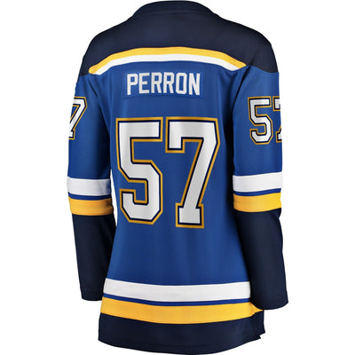 Women s St Louis Blues David Perron Fanatics Branded Blue Home Breakaway Player Jersey