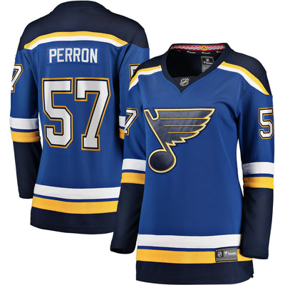 Women s St Louis Blues David Perron Fanatics Branded Blue Home Breakaway Player Jersey