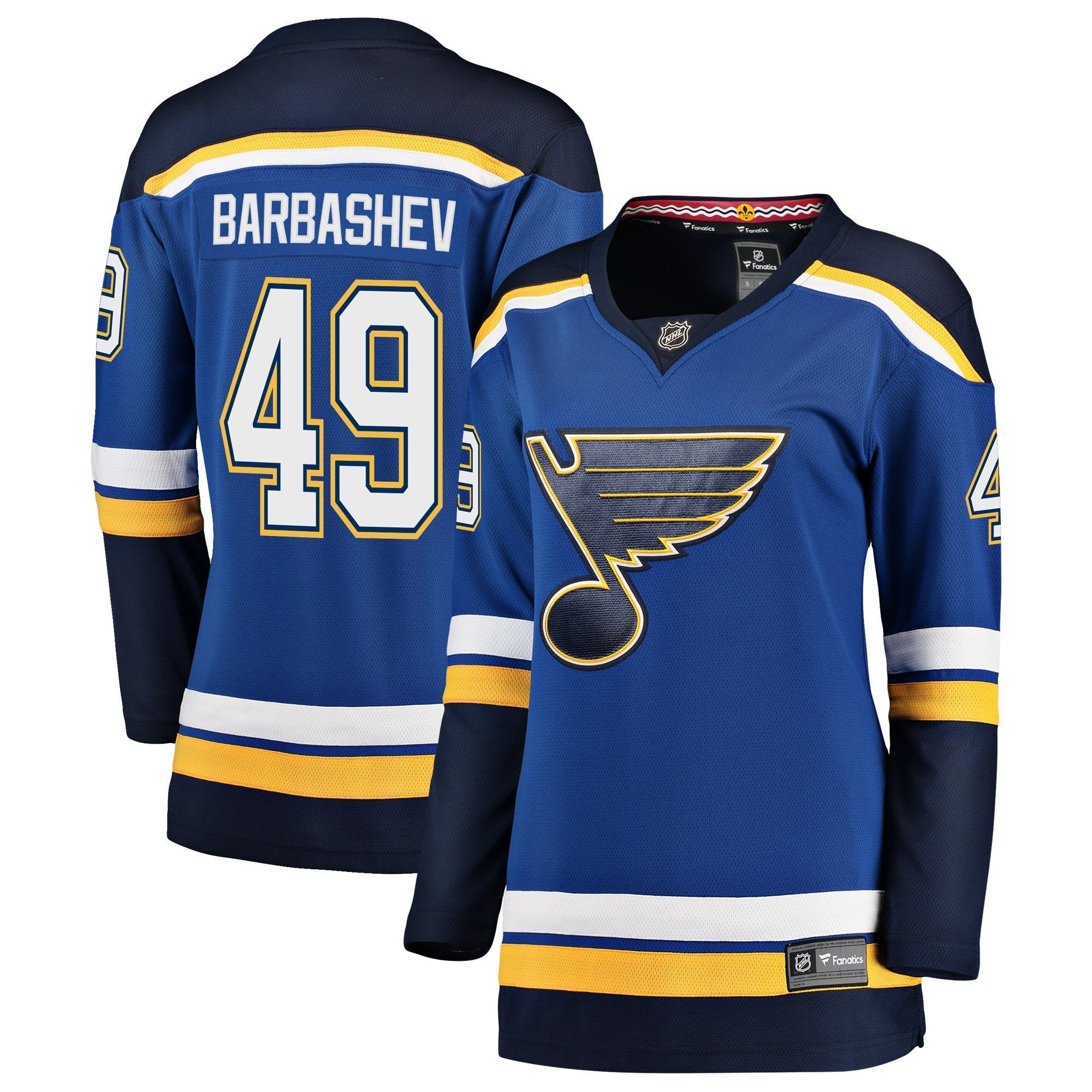 Women s St Louis Blues Ivan Barbashev Fanatics Branded Blue Breakaway Player Jersey