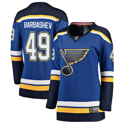 Women s St Louis Blues Ivan Barbashev Fanatics Branded Blue Breakaway Player Jersey