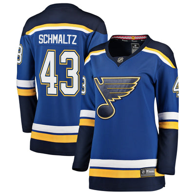 Women s St Louis Blues Jordan Schmaltz Fanatics Branded Blue Breakaway Player Jersey