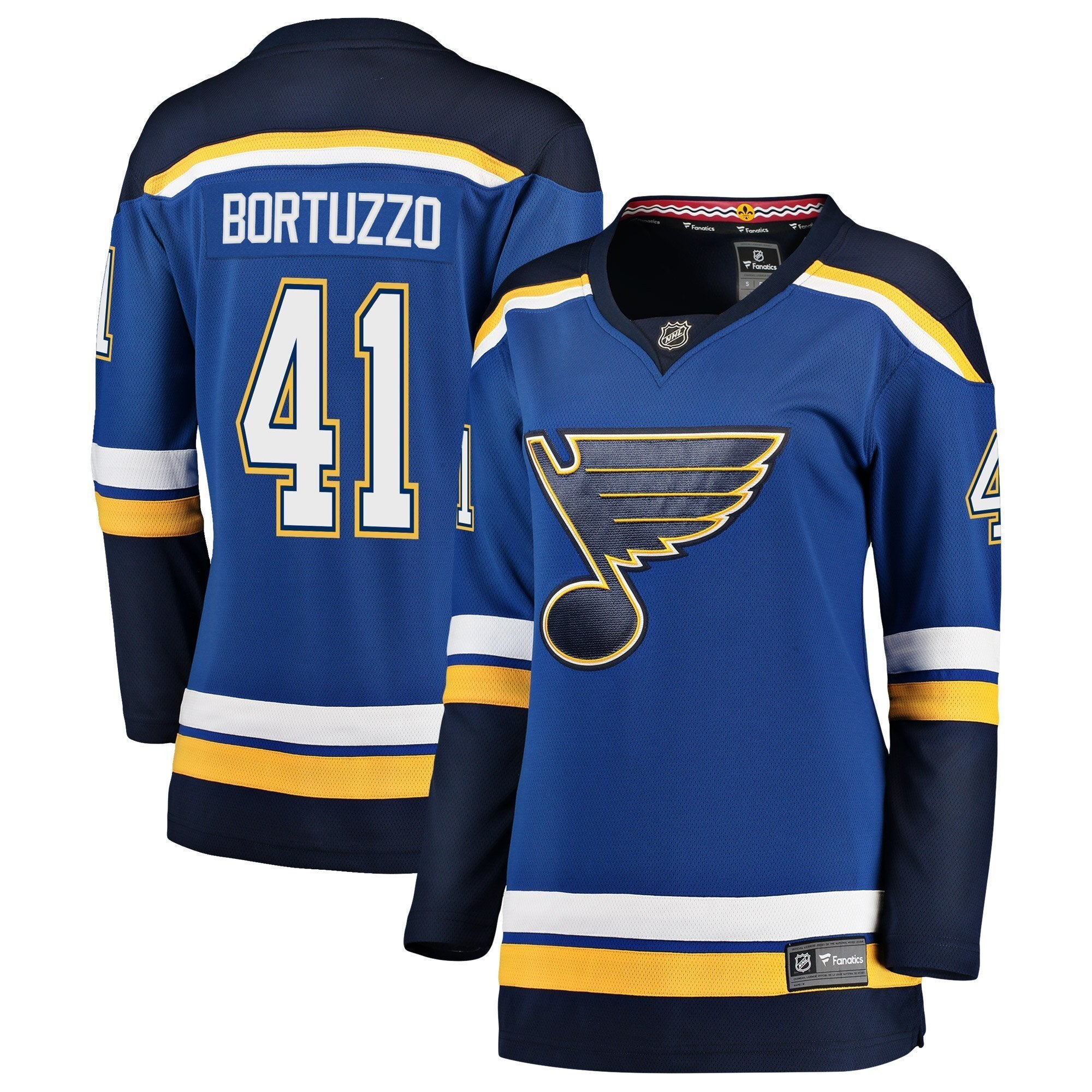 Women s St Louis Blues Robert Bortuzzo Fanatics Branded Blue Breakaway Player Jersey