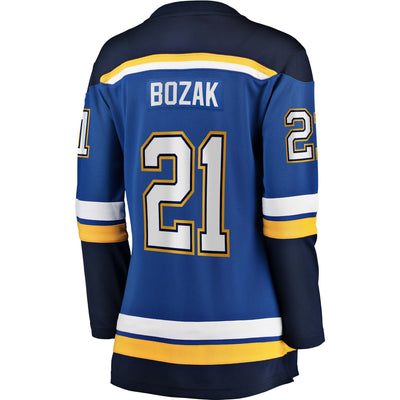 Women s St Louis Blues Tyler Bozak Fanatics Branded Blue Home Breakaway Player Jersey