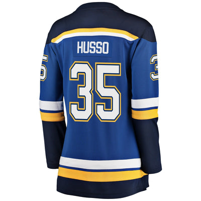 Women s St Louis Blues Ville Husso Fanatics Branded Blue Breakaway Player Jersey