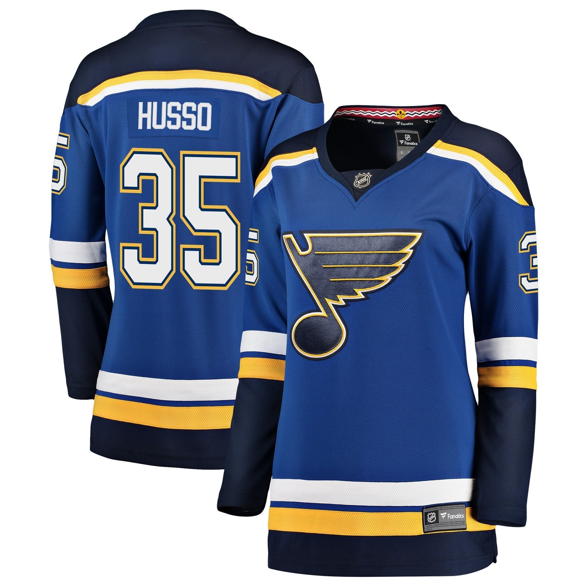 Women s St Louis Blues Ville Husso Fanatics Branded Blue Breakaway Player Jersey