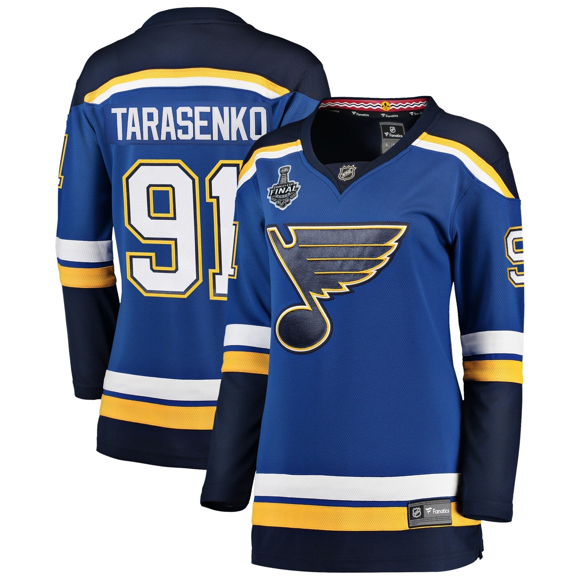 Women s St Louis Blues Vladimir Tarasenko Fanatics Branded Blue Home 2019 Stanley Cup Final Bound Breakaway Player Jersey