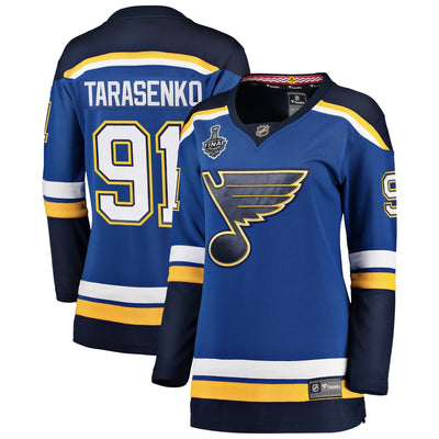 Women s St Louis Blues Vladimir Tarasenko Fanatics Branded Blue Home 2019 Stanley Cup Final Bound Breakaway Player Jersey