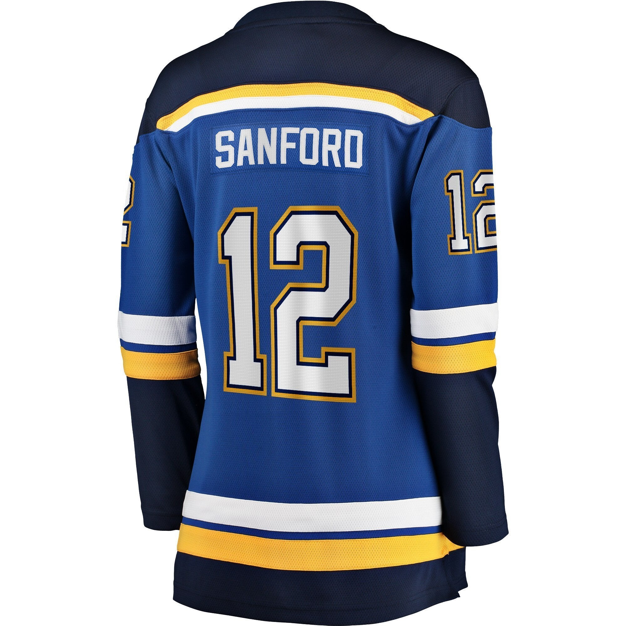Women s St Louis Blues Zach Sanford Fanatics Branded Blue Home Breakaway Player Jersey