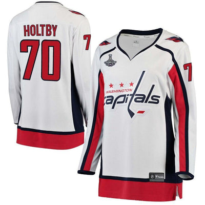 Women s Washington Capitals Braden Holtby White 2018 Stanley Cup Champions Away Breakaway Player Jersey White