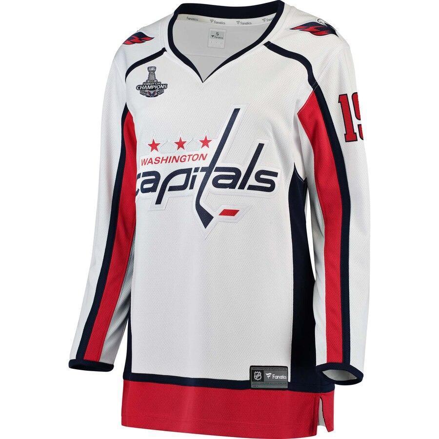 Women s Washington Capitals Nicklas Backstrom White 2018 Stanley Cup Champions Away Breakaway Player Jersey White