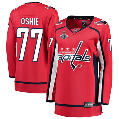Women s Washington Capitals TJ Oshie Fanatics Branded Red 2018 Stanley Cup Champions Home Breakaway Player Jersey Red